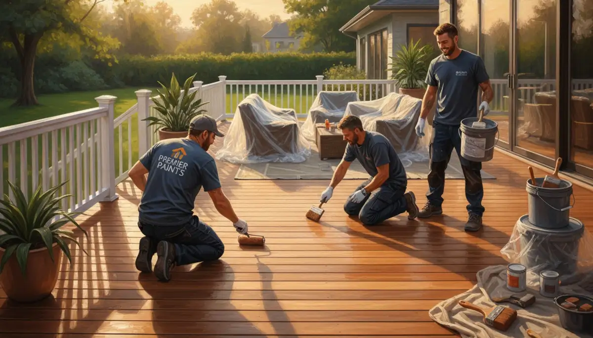 Deck painting service in San Diego, CA protecting outdoor wood from sun and salt exposure