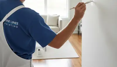 San Diego painter repairing faded, chipped exterior trim on a coastal home